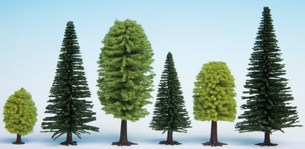 Noch 32811 All Scale Mixed Forest Trees -- 1-3/8 - 3-9/16" 3.5-9cm Tall pkg(25)