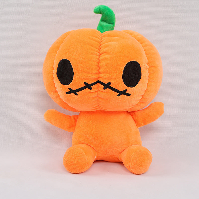 Halloween Plush Pumpkin Doll โ Soft Holiday Decoration Toy with Luminous Option