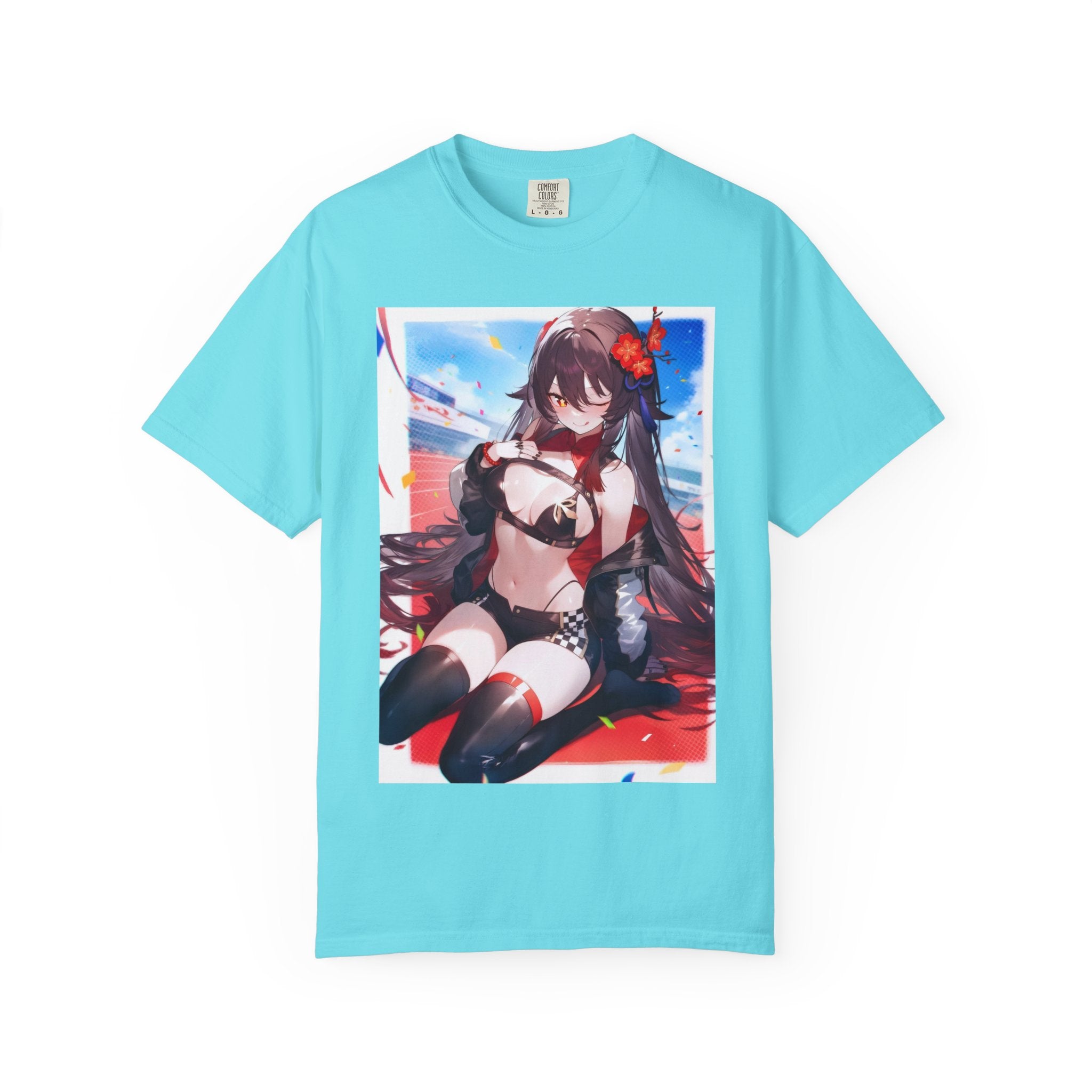 Anime-Inspired lewd type Garment-Dyed T-shirt, Perfect for Anime Fans, Casual Wear, Gift for Holidays, Unique Streetwear Look, Comfortable Summer Tee