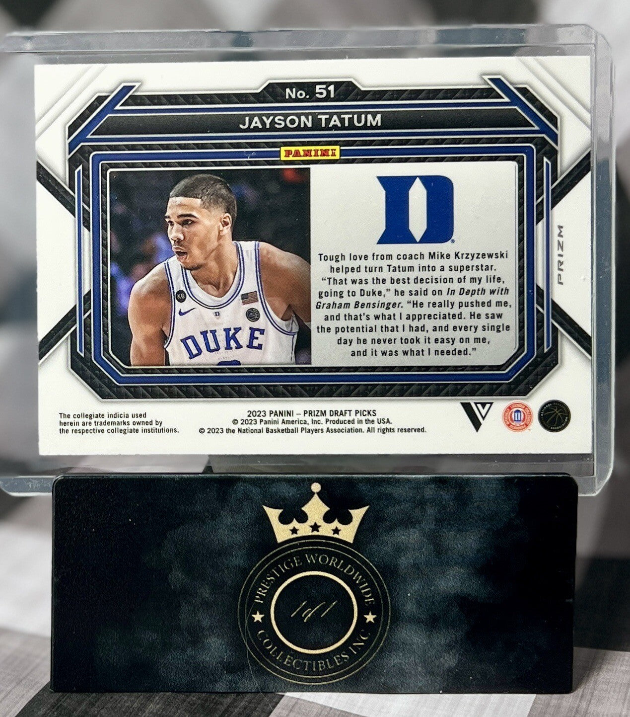 Jayson Tatum 2022 Panini Prizm Draft Picks Purple Wave Variation #51 Duke & BOS