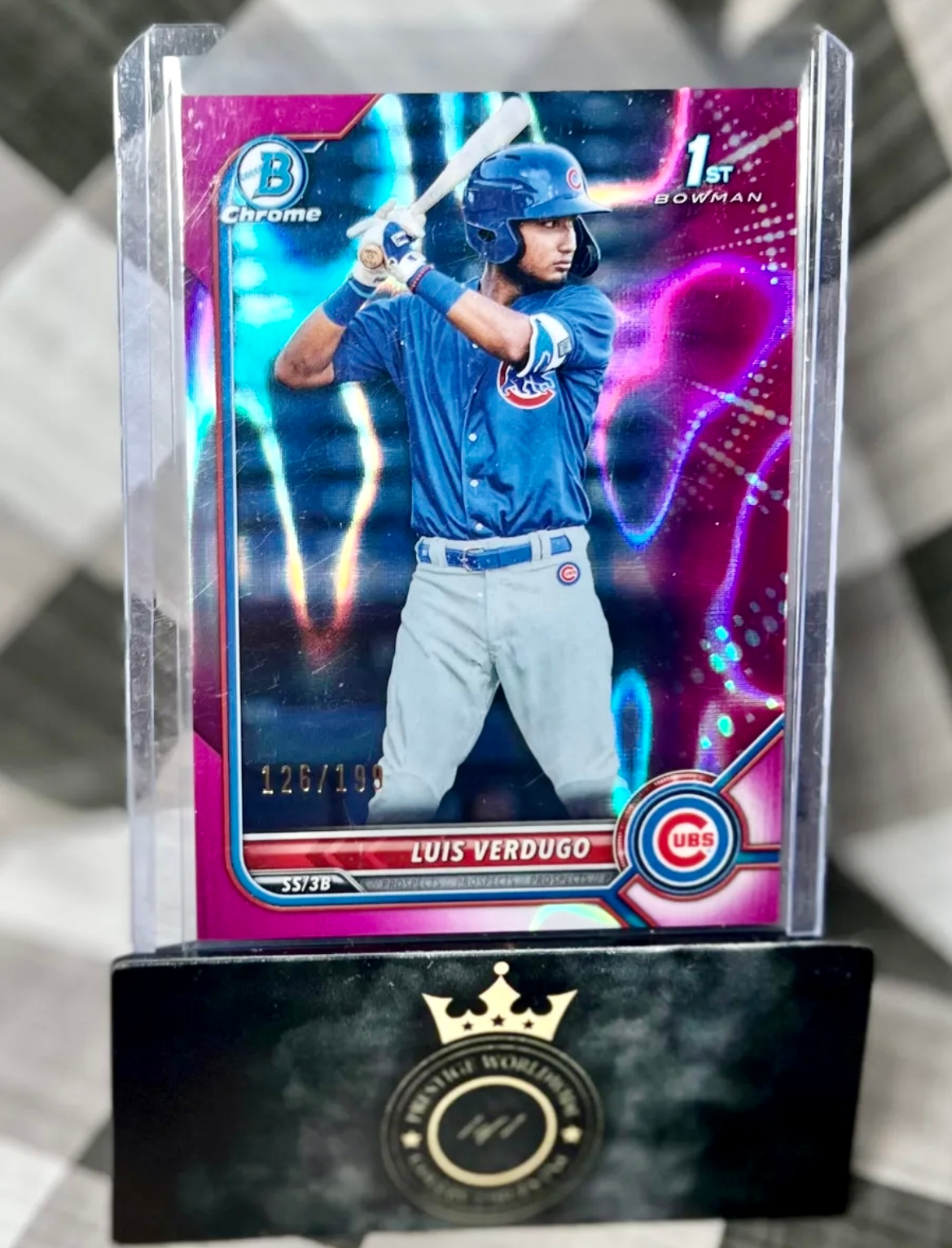 Luis Verdugo 2022 Bowman Chrome 1st Fuscia Wave /199 #BCP-147 - Cubs