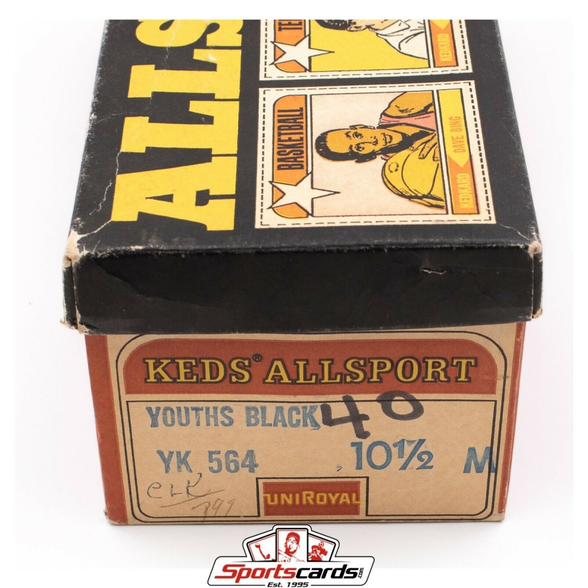 RARE 1960s Keds Allsport Shoes With Box Youth Black Size 10.5 M With Box YK 564