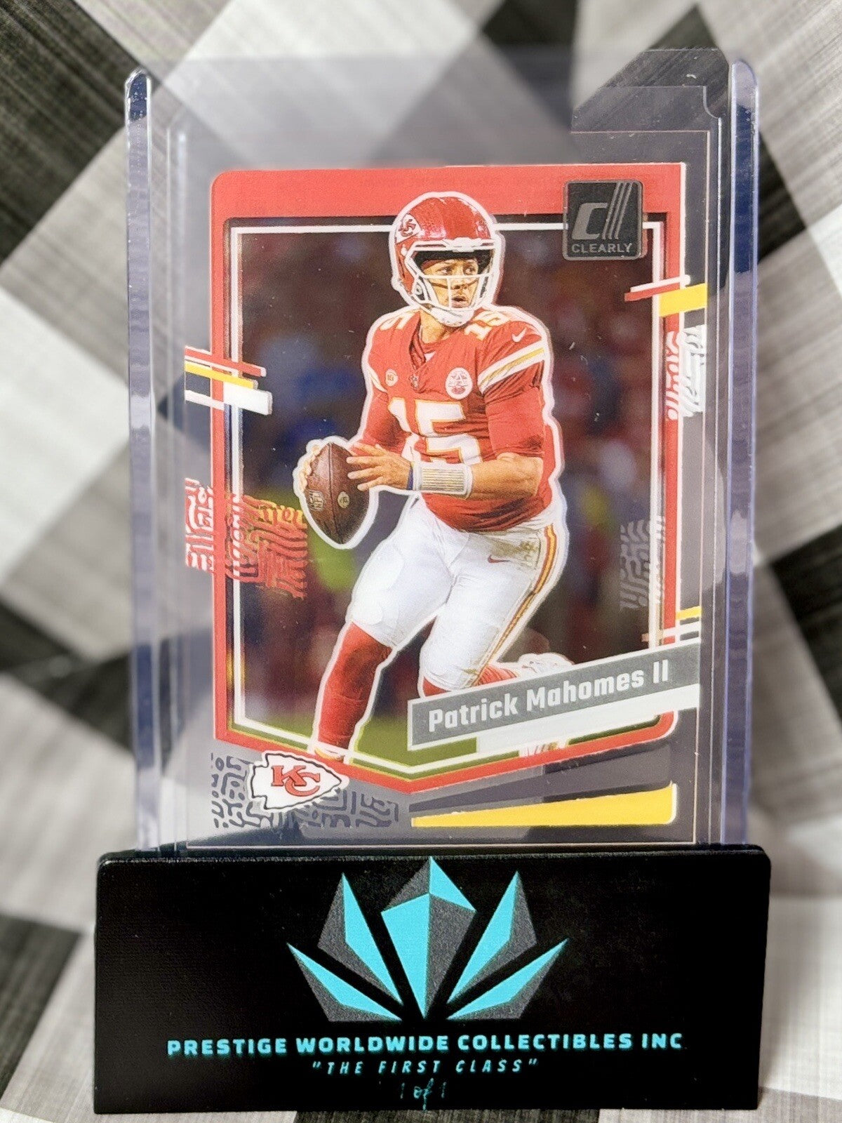 Patrick Mahomes II 2023 Panini Clearly Donruss Base #25 Kansas City Chiefs
