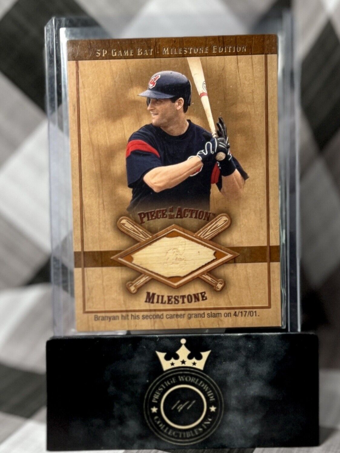 RUSSELL BRANYAN 2001 UPPER DECK SP Game Bat Milestone Edition #M-RB CLE INDIANS