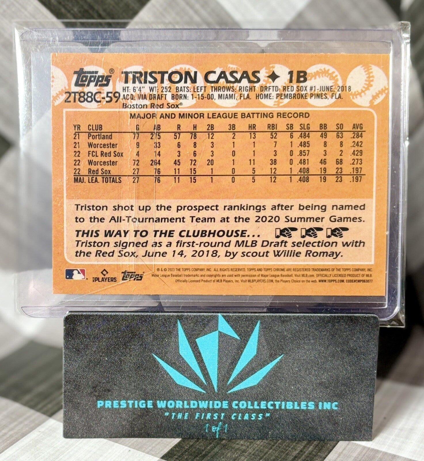 Triston Casas 2023 Topps Series 2 1988 Silver Mojo Rookie #2T88C-59 Red Sox RC