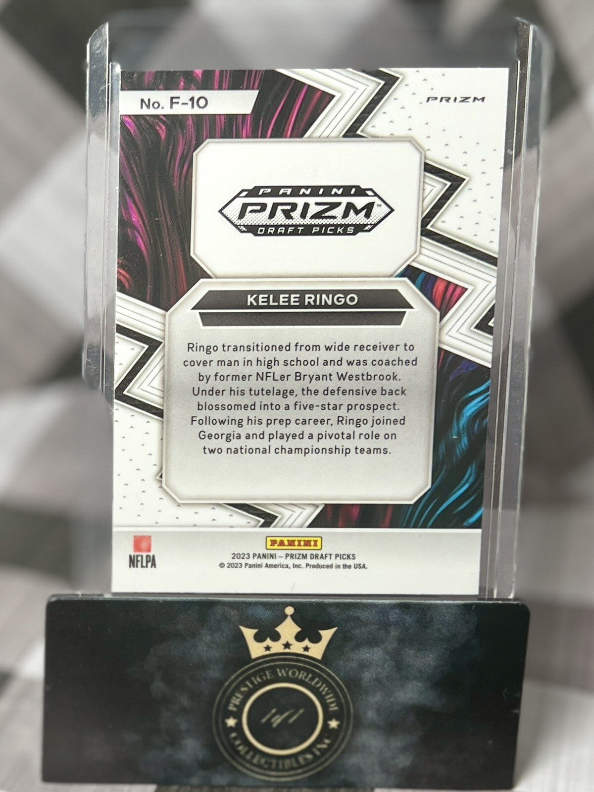 Kelee Ringo 2023 Prizm Draft Picks Red Cracked Ice Fearless #F-10 Georgia Eagles
