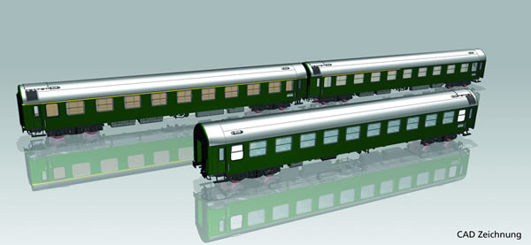 Piko 58220 HO Scale 1/87 3-Car Passenger Set "Y-Cars D 300" DR IV Set 1