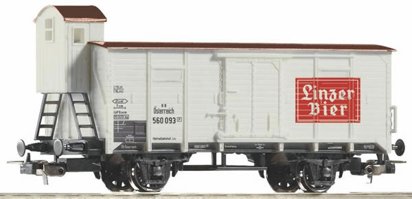 Piko 58947 HO Scale 1/87 Boxcar G02 w/BrakeCab Linzer Beer ÖBB III