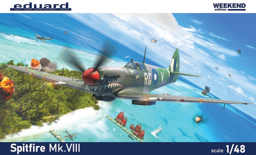 Eduard 84154 1/48 WWII Spitfire Mk VIII British Fighter (Wkd Edition Plastic Kit