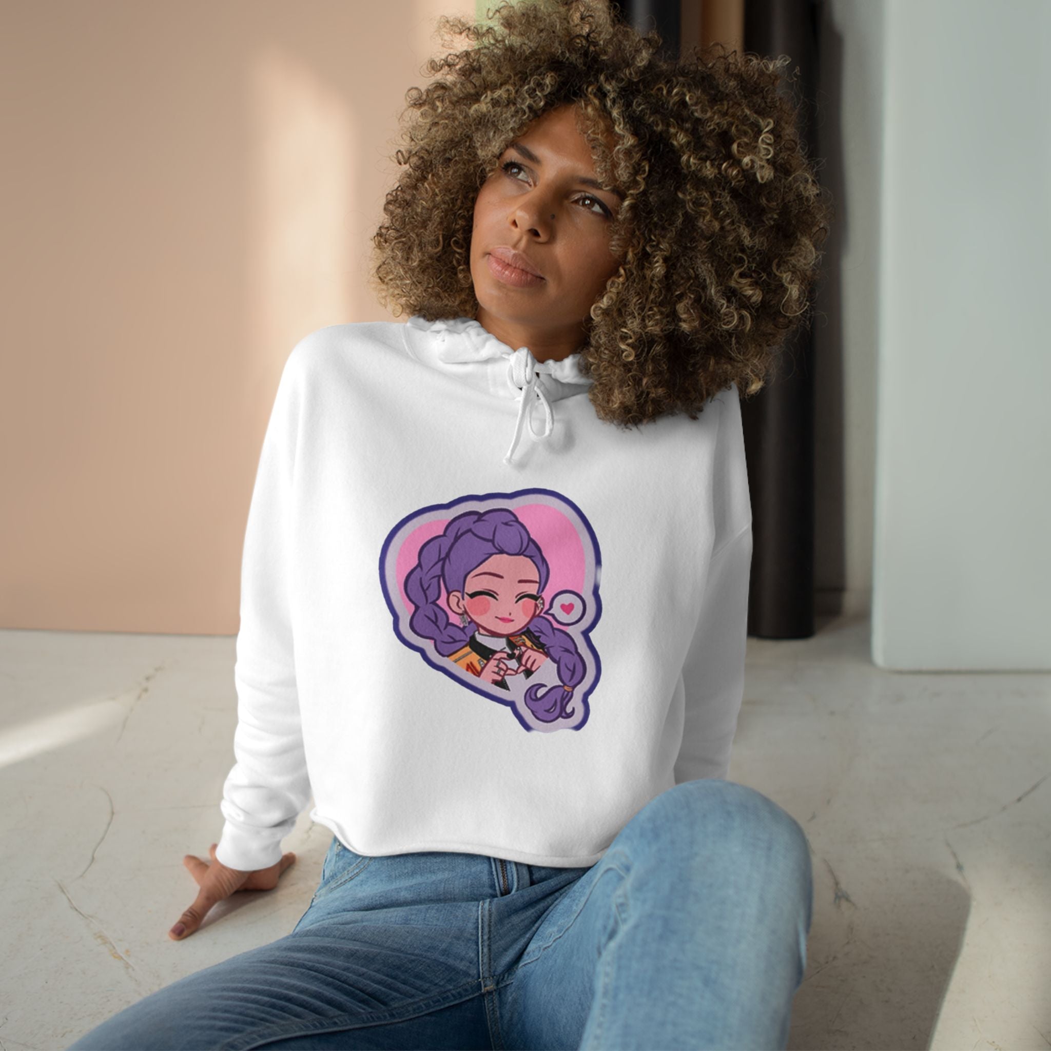 Idol style 2 Crop Hoodie | Cute Cartoon Design, Stylish Streetwear, Perfect for Gifts, Cosplay, and Fall Fashion