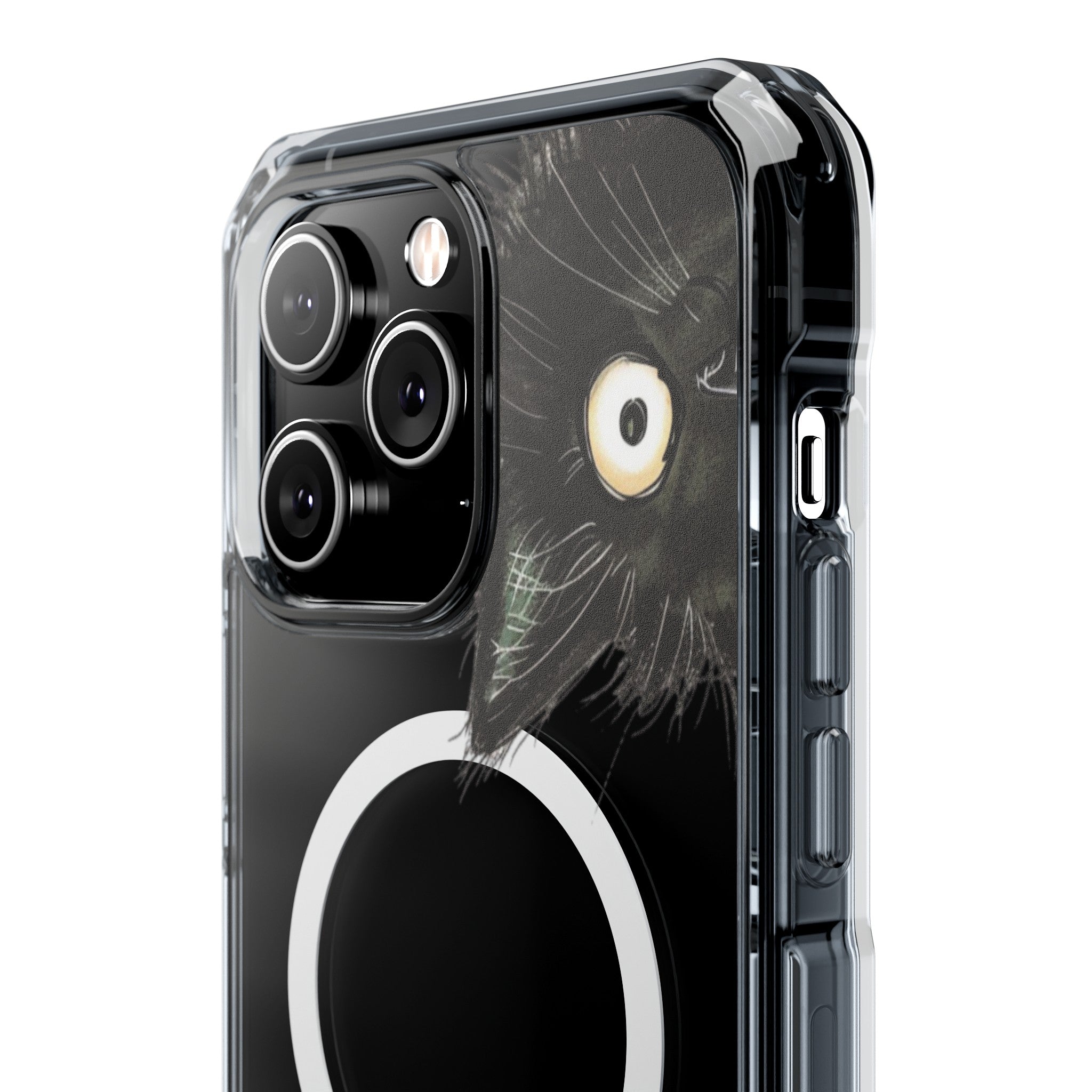Curious Black Cat Magnetic Clear Case for iPhone Series