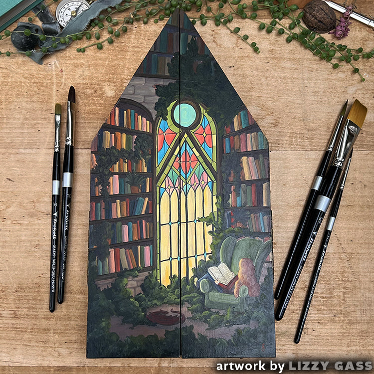 Trekell Gothic Spire Altar Floater Panel - Wooden Painting Canvas