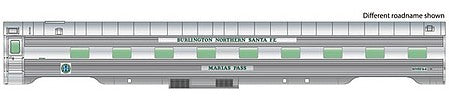 Walthers Proto 15256 HO Scale 85' Pullman-Standard Regal Series 4-4-2 Sleeper - Ready to Run -- BNSF #66 Cajon Pass, Business Train (Real Metal Finish)