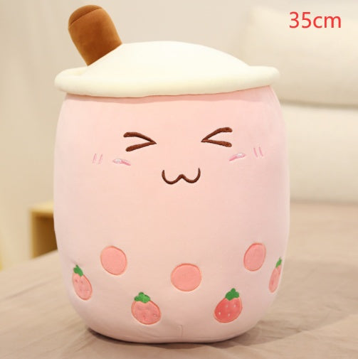 Plush Boba Tea Pillow – Soft Stuffed Bubble Tea Cup Cushion Gift