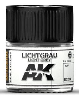 AK Interactive RC214 Real Colors: Light Grey RAL7035 Acrylic Lacquer Paint 10ml Bottle