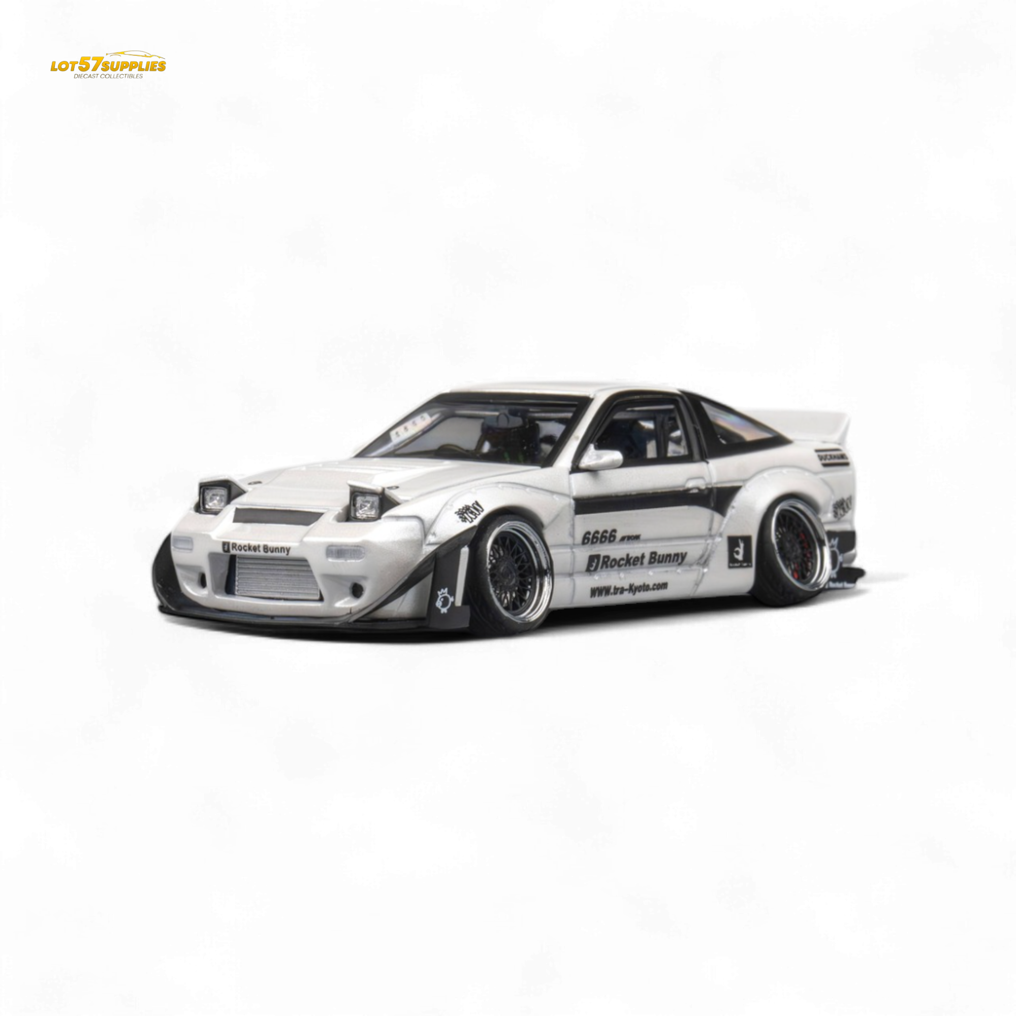 MicroTurbo Custom 180SX - Pandem Rocket Bunny White 1:64