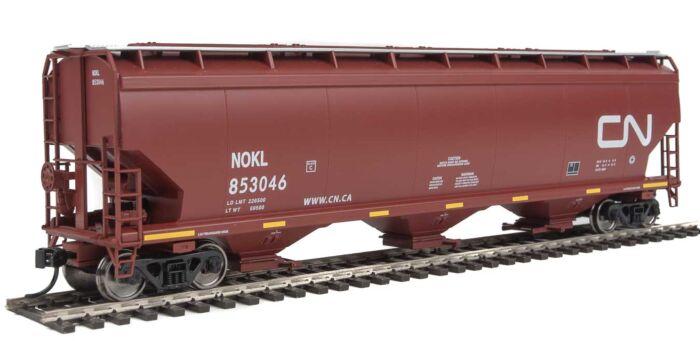 Walthers Mainline 910-7690 HO Scale 60' NSC 5150 3-Bay Covered Hopper - Ready to Run -- Canadian National #853046