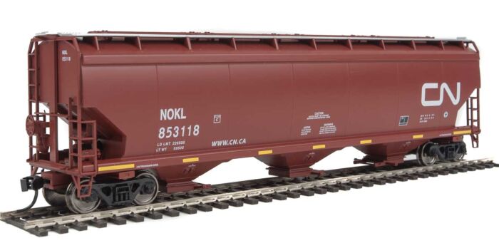 Walthers Mainline 910-7692 HO Scale 60' NSC 5150 3-Bay Covered Hopper - Ready to Run -- Canadian National #853118