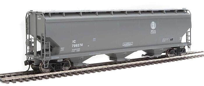 Walthers Mainline 910-7708 HO Scale 60' NSC 5150 3-Bay Covered Hopper - Ready to Run -- Illinois Central #799274