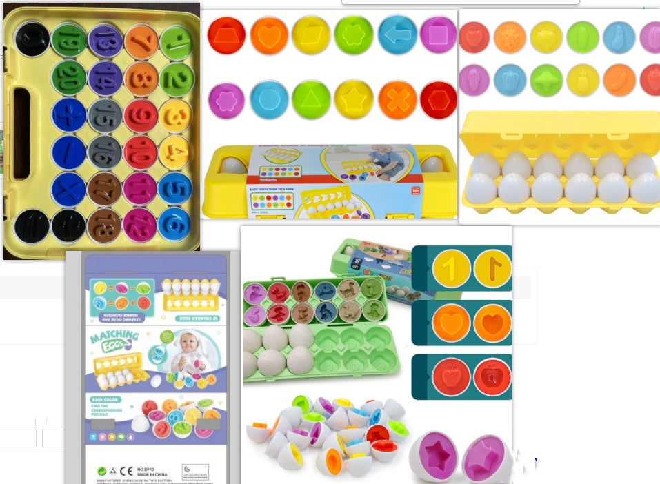 Shape Matching Egg Toy Set – Montessori Educational Puzzle for Kids and Toddlers