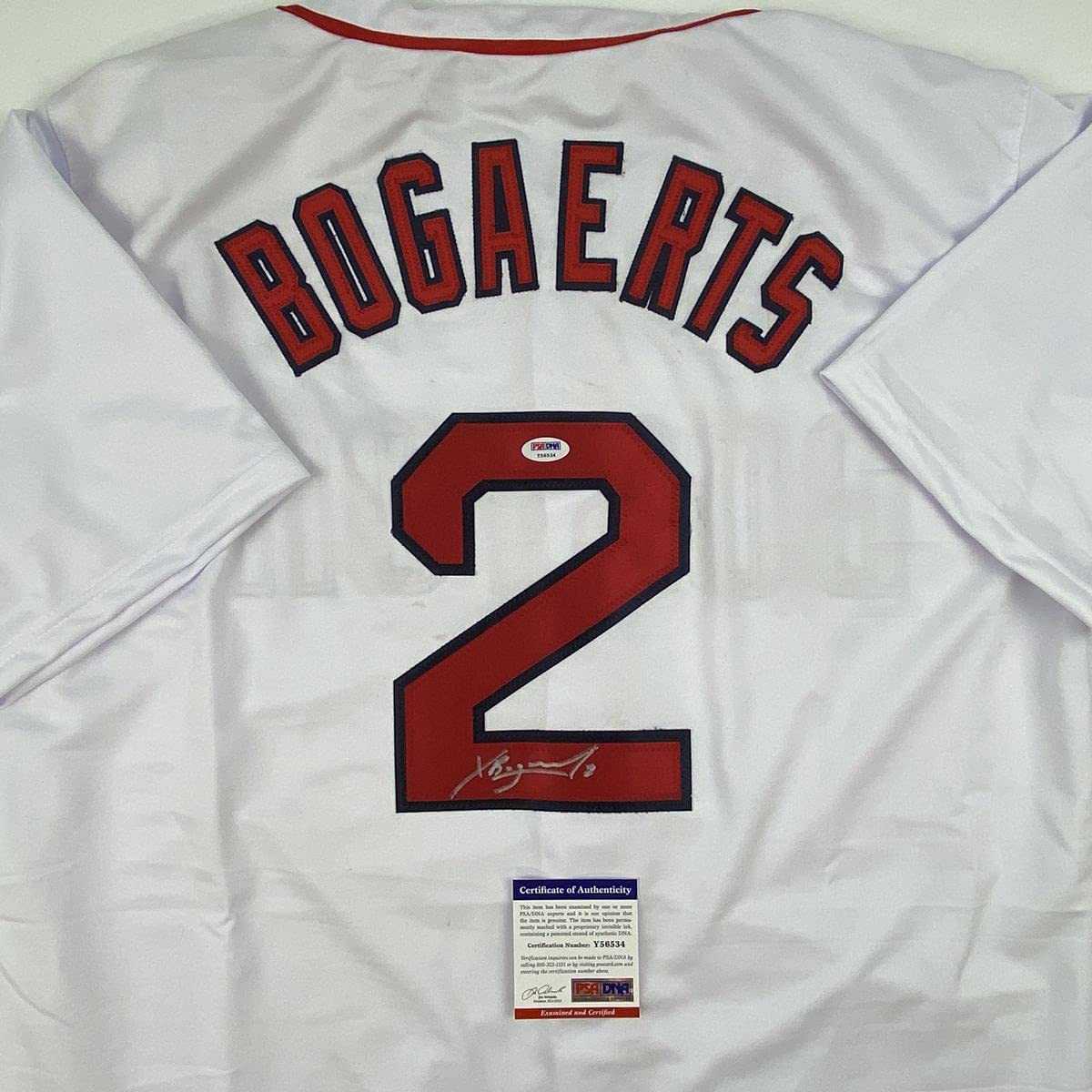 Autographed/Signed Xander Bogaerts Boston White Baseball Jersey PSA/DNA COA