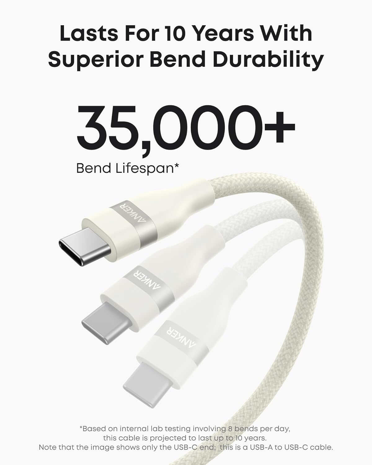 Anker USB-A to USB-C Cable (3 ft/6 ft, Upcycled-Braided)