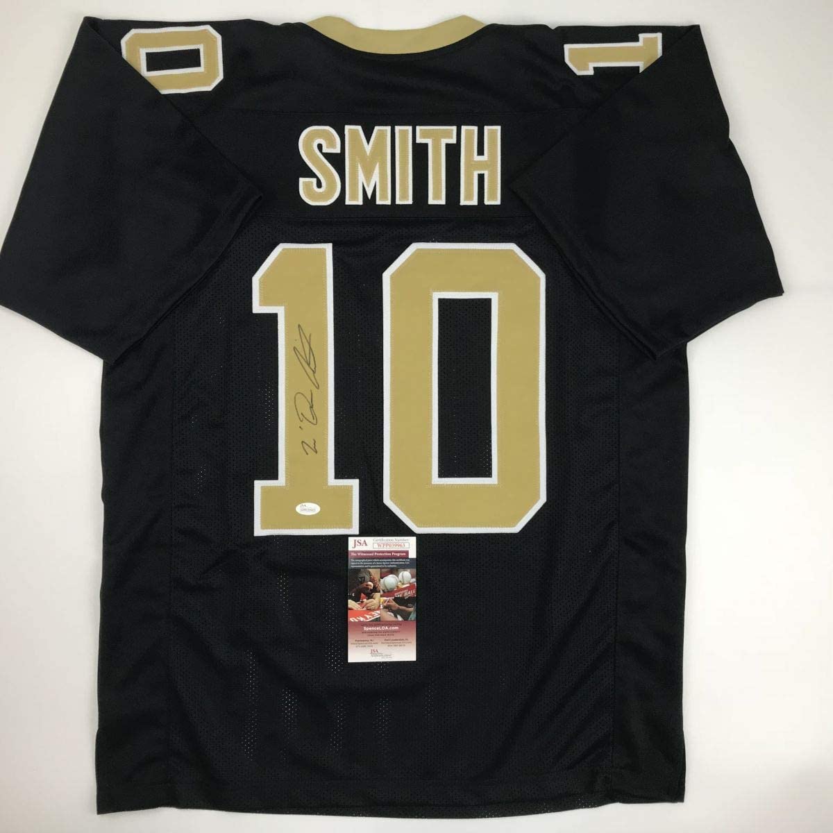 Autographed/Signed Tre'Quan Smith New Orleans Black Football Jersey JSA COA