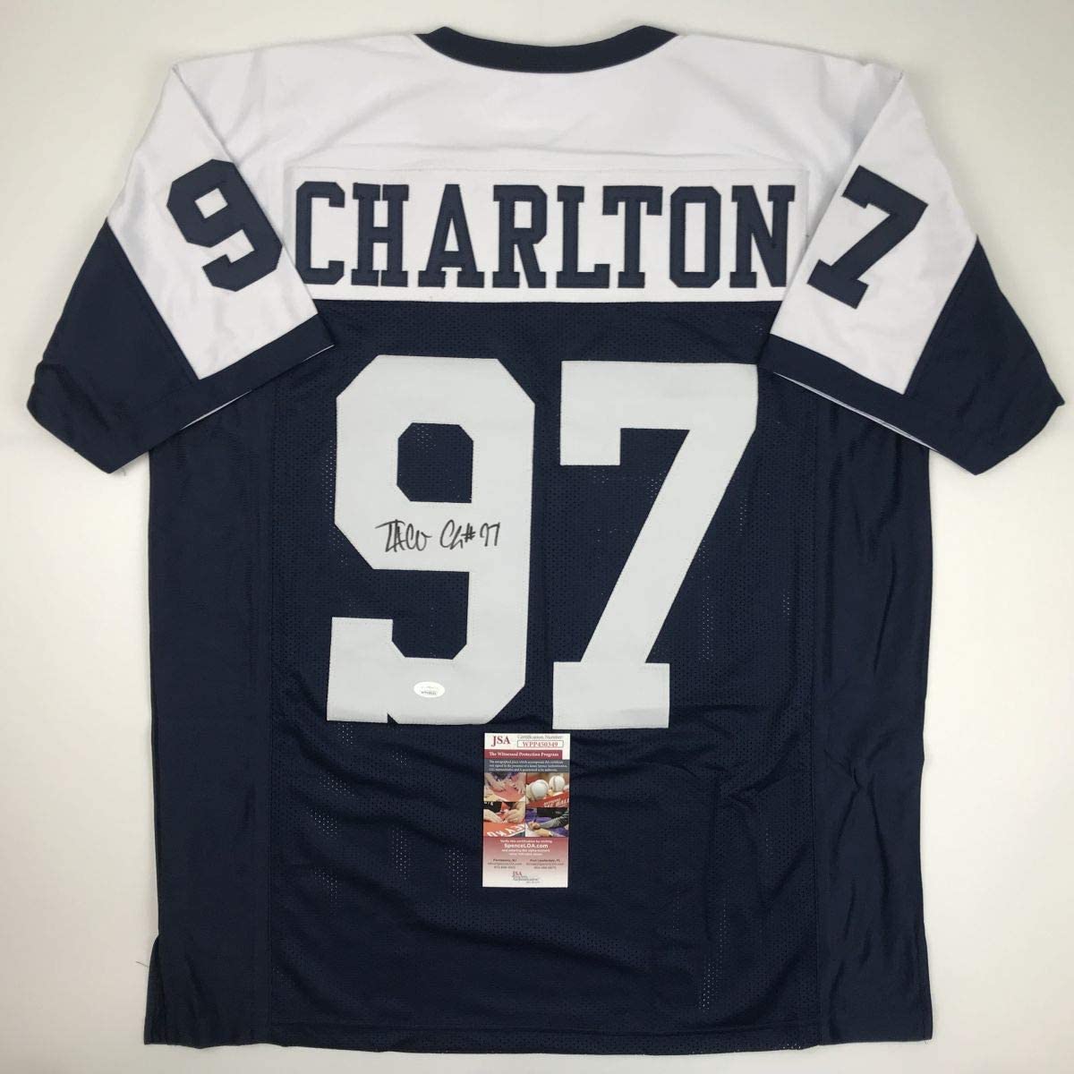 Autographed/Signed Taco Charlton Dallas Thanksgiving Day Football Jersey JSA COA
