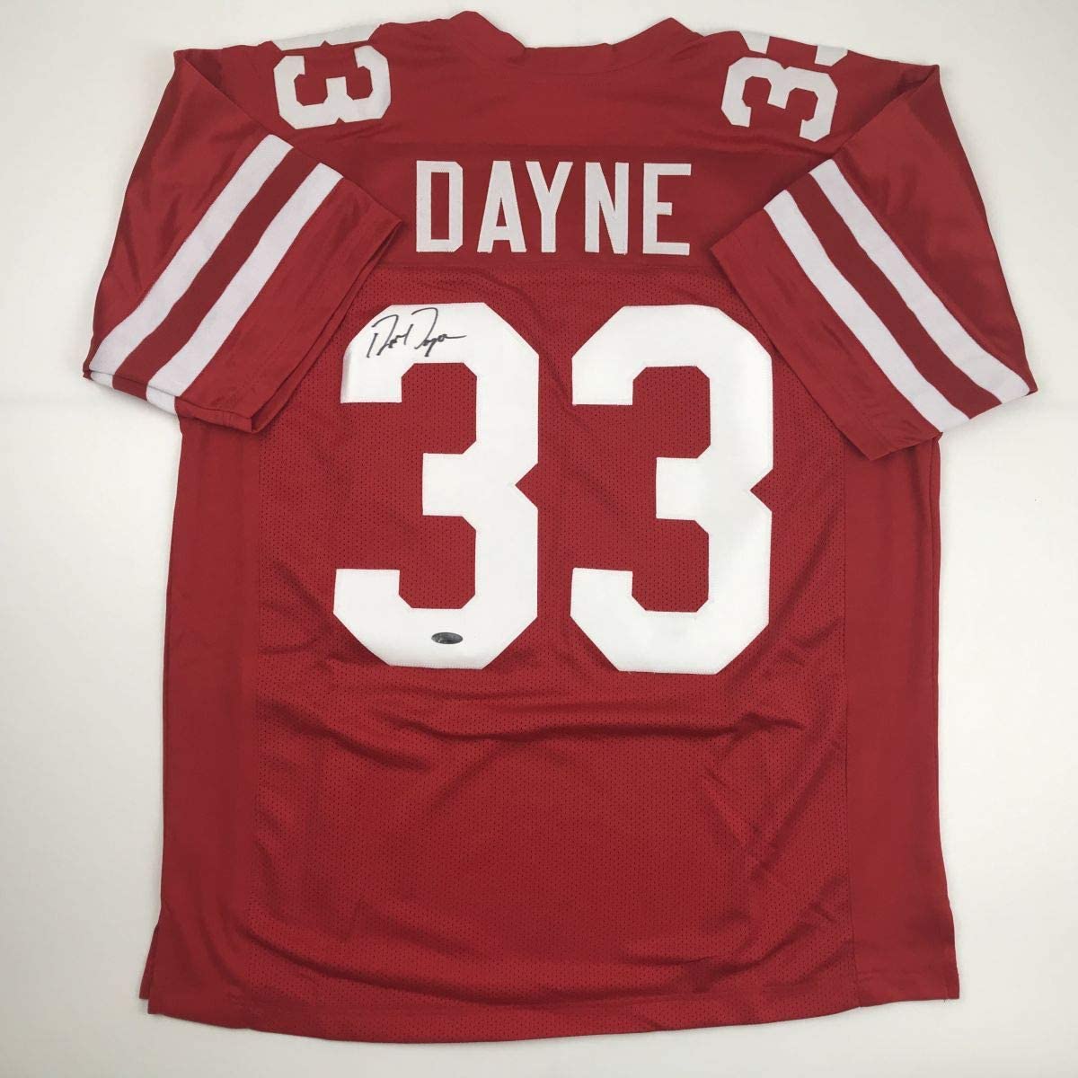 Autographed/Signed Ron Dayne Wisconsin Red College Football Jersey Tristar COA