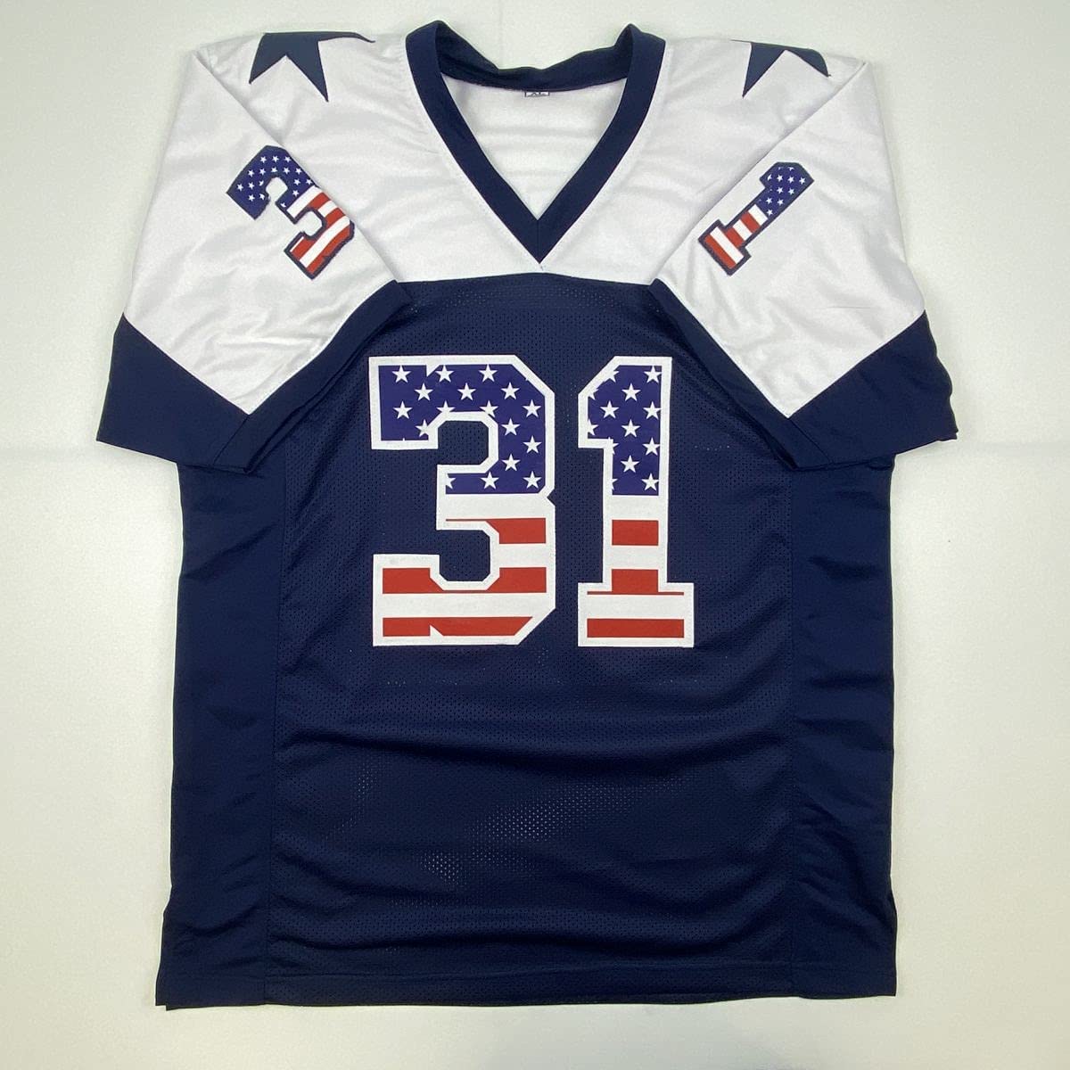 Autographed/Signed Trevon Diggs America's Team Dallas Blue Football Jersey JSA COA