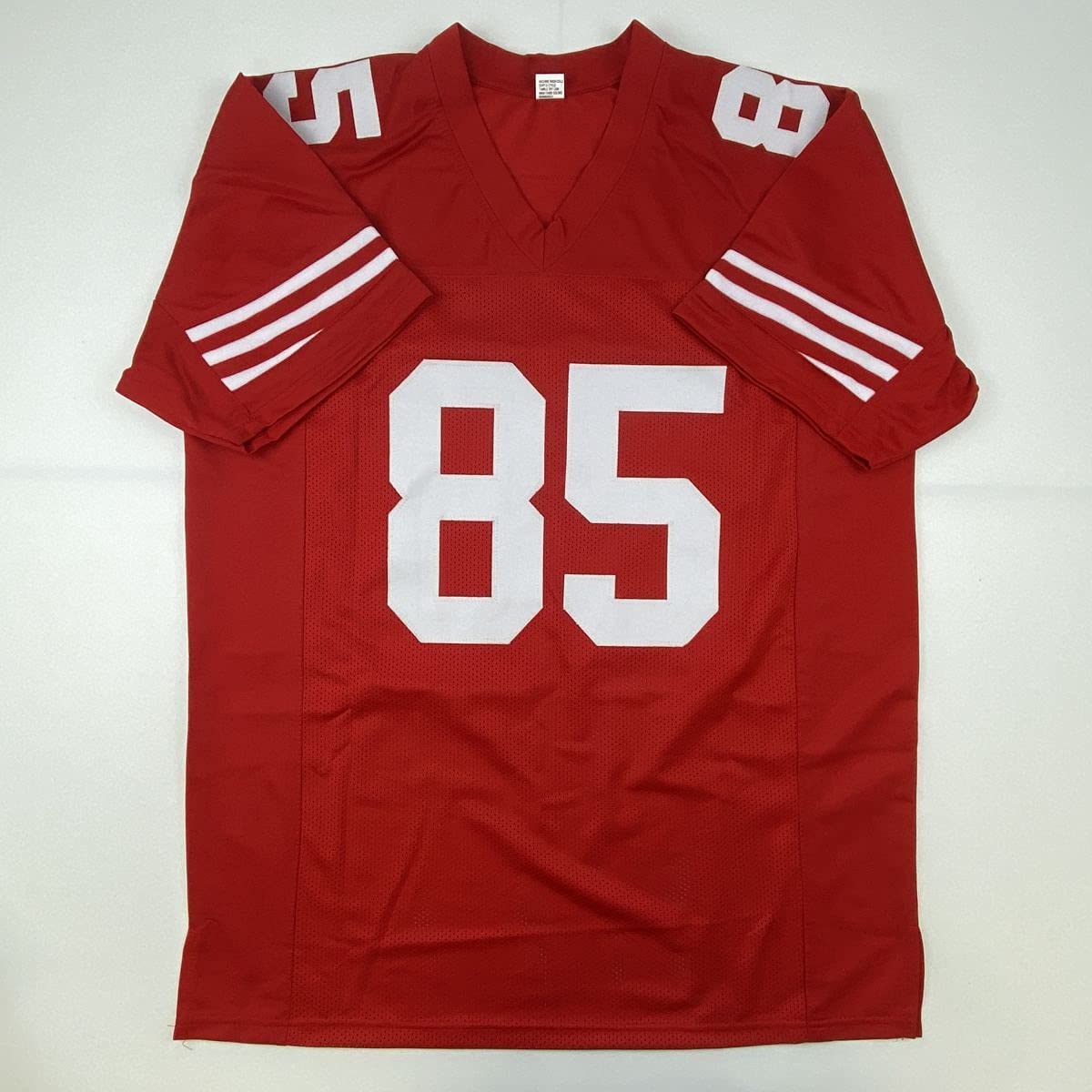 Autographed/Signed Vernon Davis San Francisco Red Football Jersey Beckett BAS COA