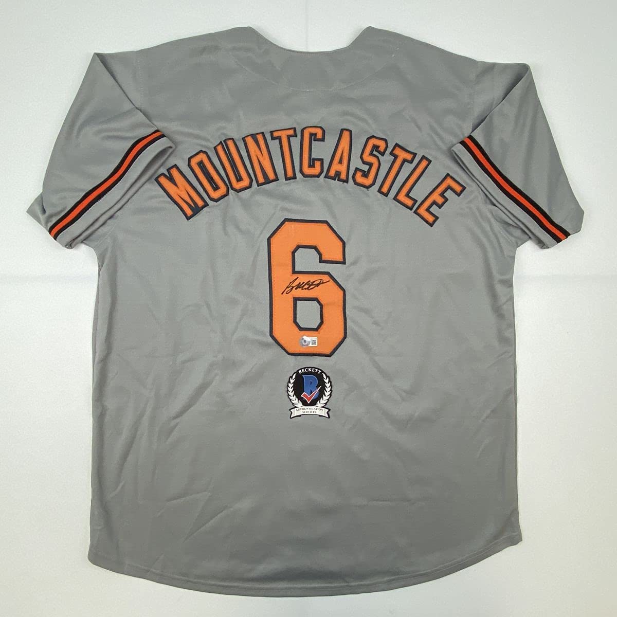 Autographed/Signed Ryan Mountcastle Baltimore Grey Baseball Jersey Beckett BAS COA