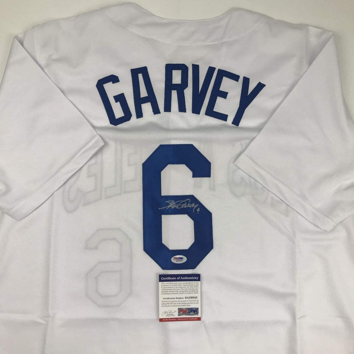 Autographed/Signed Steve Garvey Los Angeles LA White Baseball Jersey PSA/DNA COA