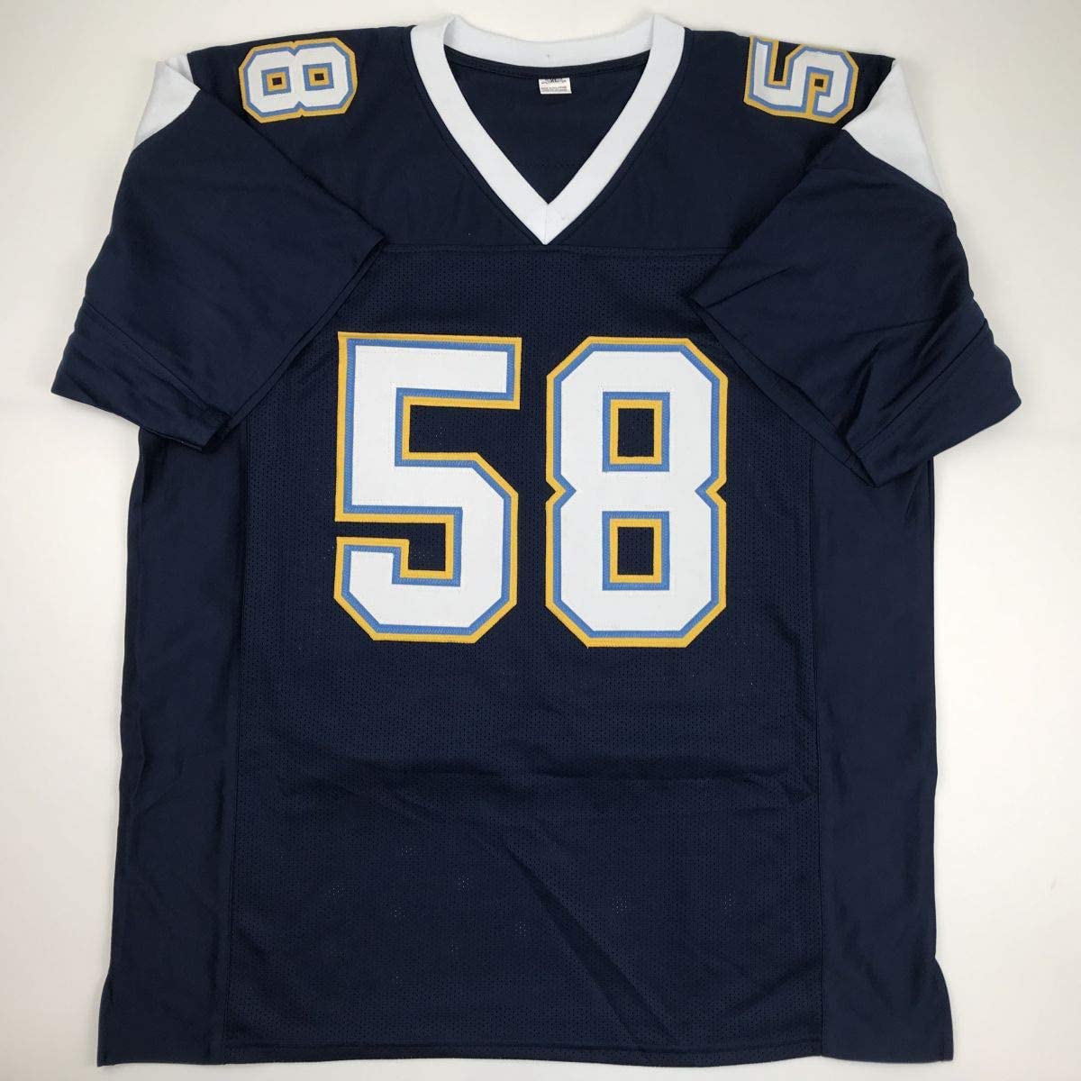 Autographed/Signed Thomas Davis Sr. Los Angeles LA Dark Blue Football Jersey JSA COA