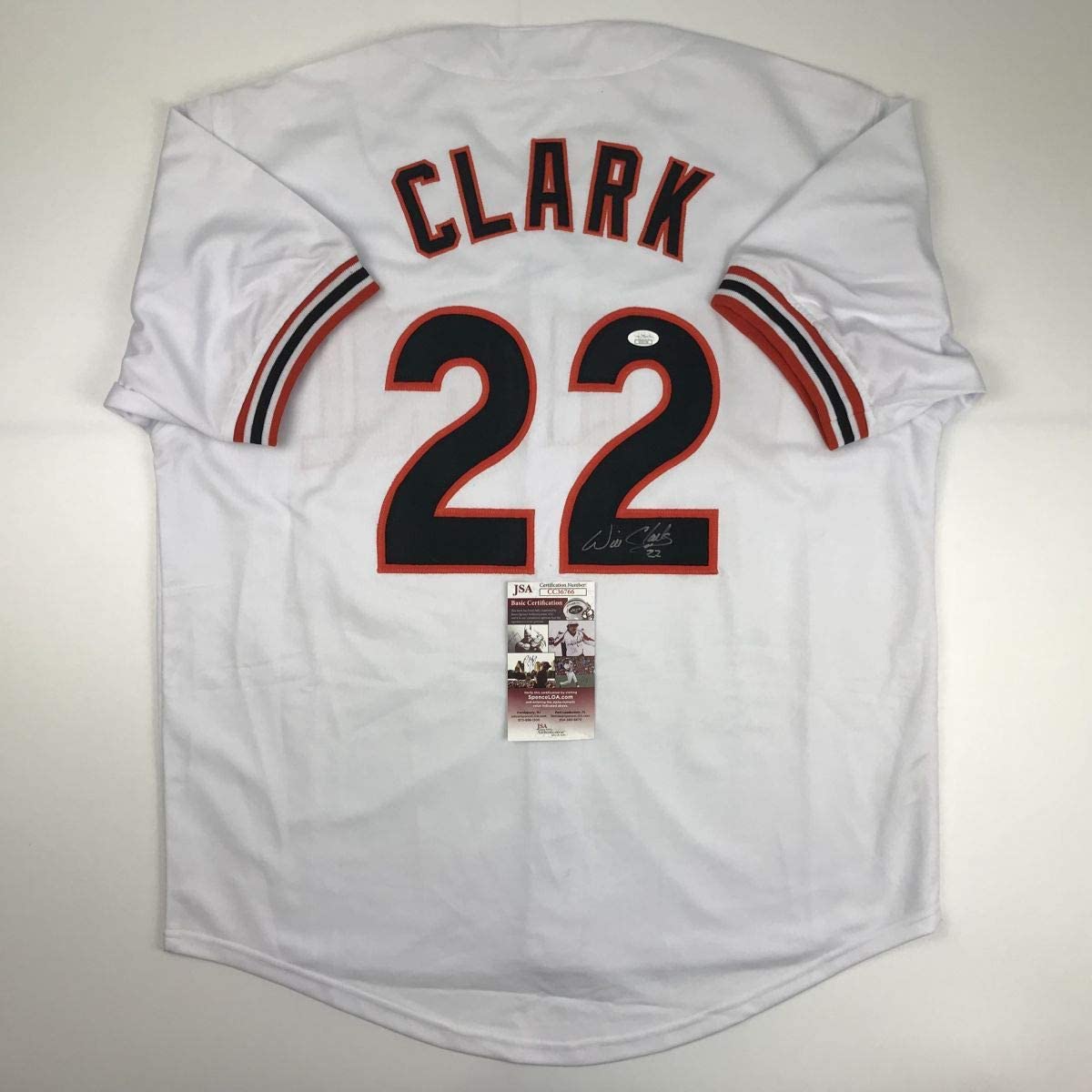 Autographed/Signed Will Clark San Francisco White Baseball Jersey JSA COA