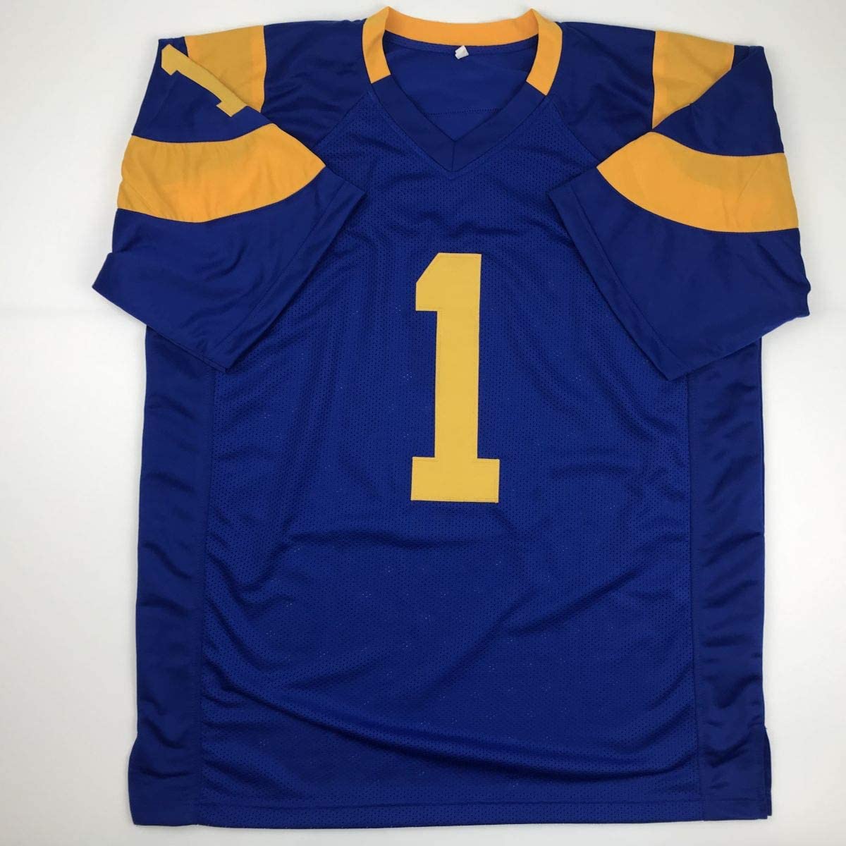 Autographed/Signed Sean McVay Los Angeles LA Retro Blue Football Jersey Beckett BAS COA