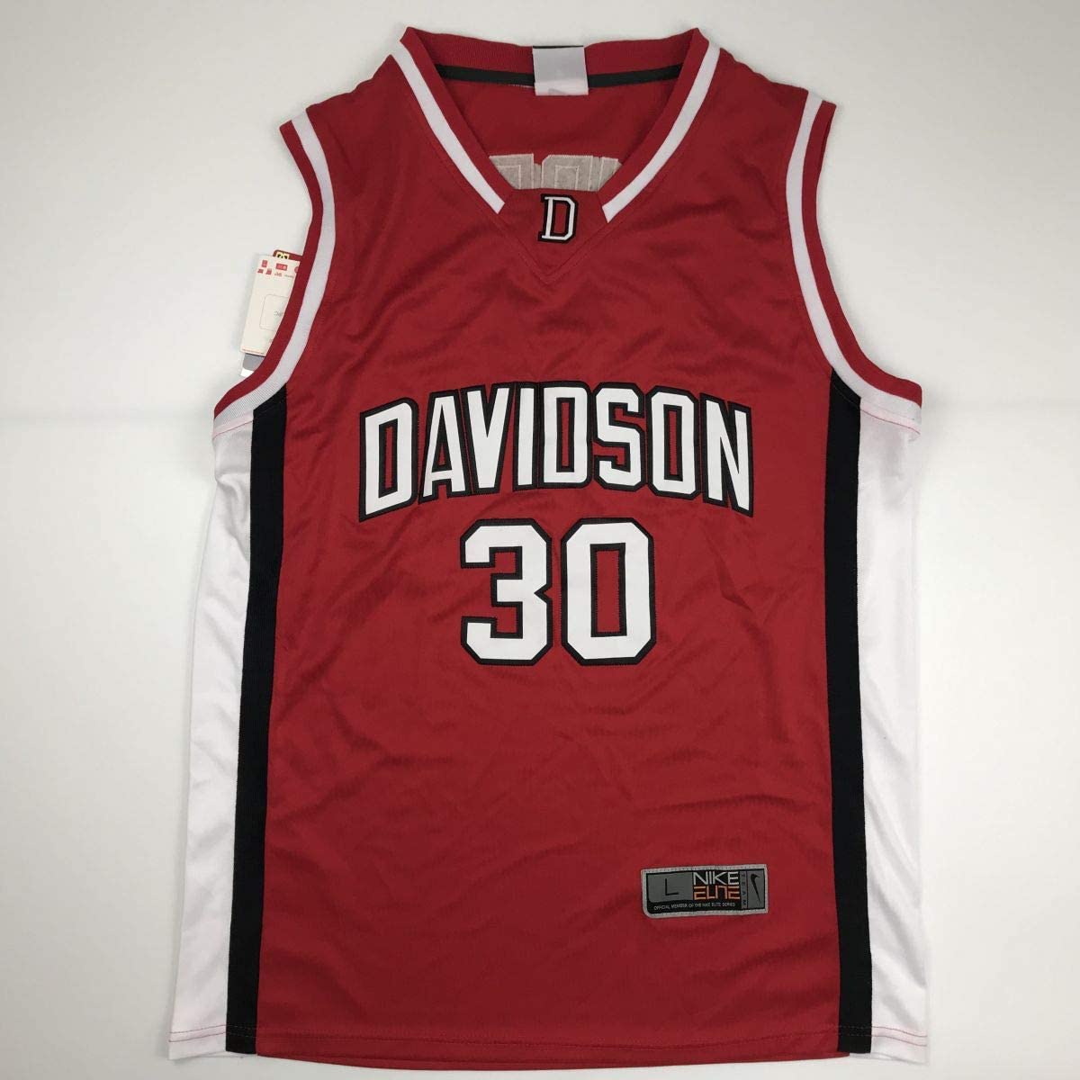 Autographed/Signed Stephen Steph Curry Davidson Wildcats Red Basketball Jersey JSA COA/LOA