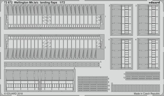 Eduard 72672 1/72 Aircraft- Wellington Mk Ia/c Landing Flaps for ARX