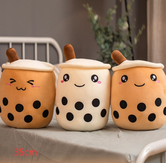 Plush Boba Tea Pillow – Soft Stuffed Bubble Tea Cup Cushion Gift