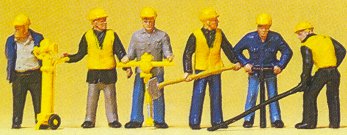 Preiser 10035 HO Track Maintenance Crew (6)