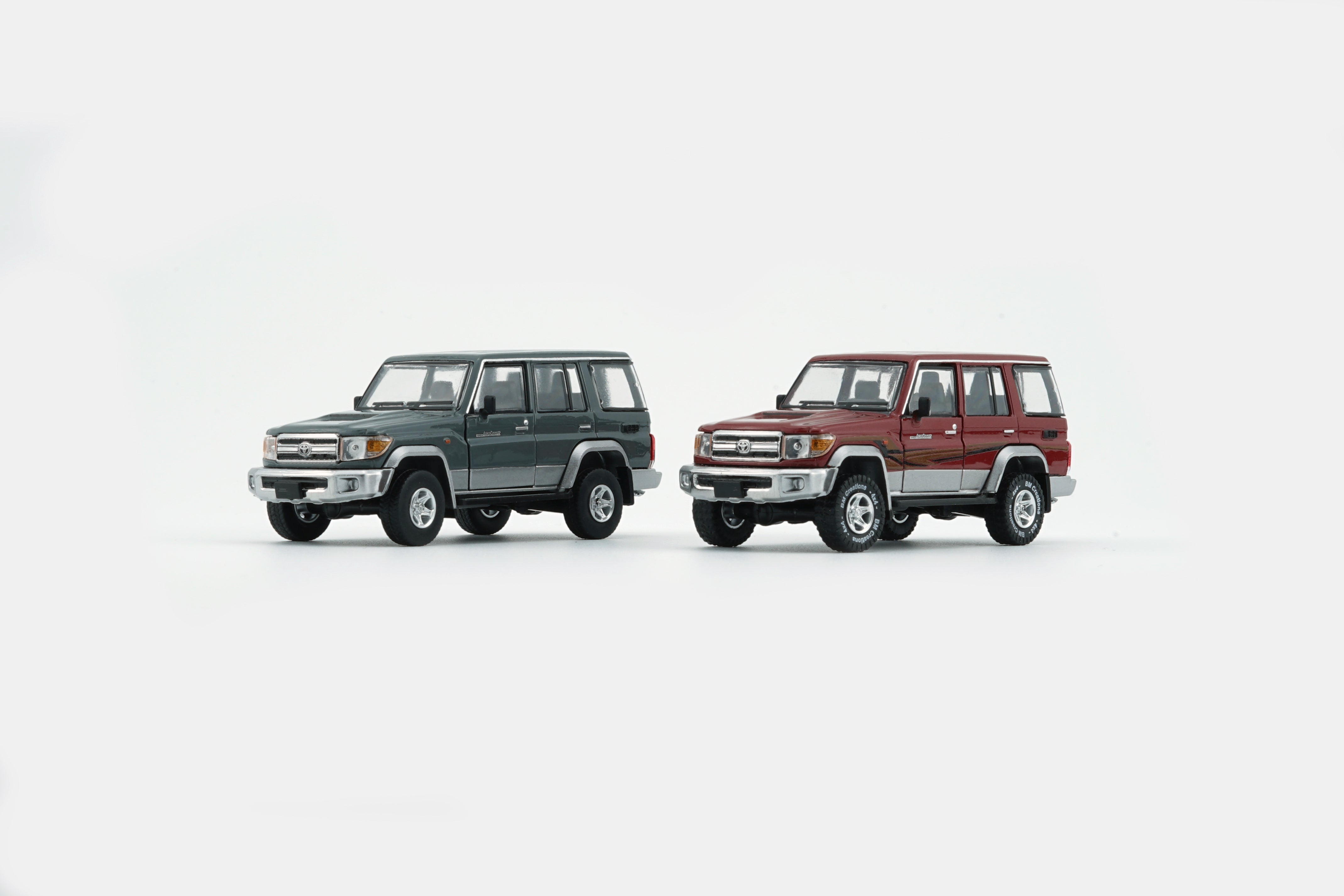 BM Creations Toyota Land Cruiser LC76 Dark Red / Dark Grey - RHD 1:64