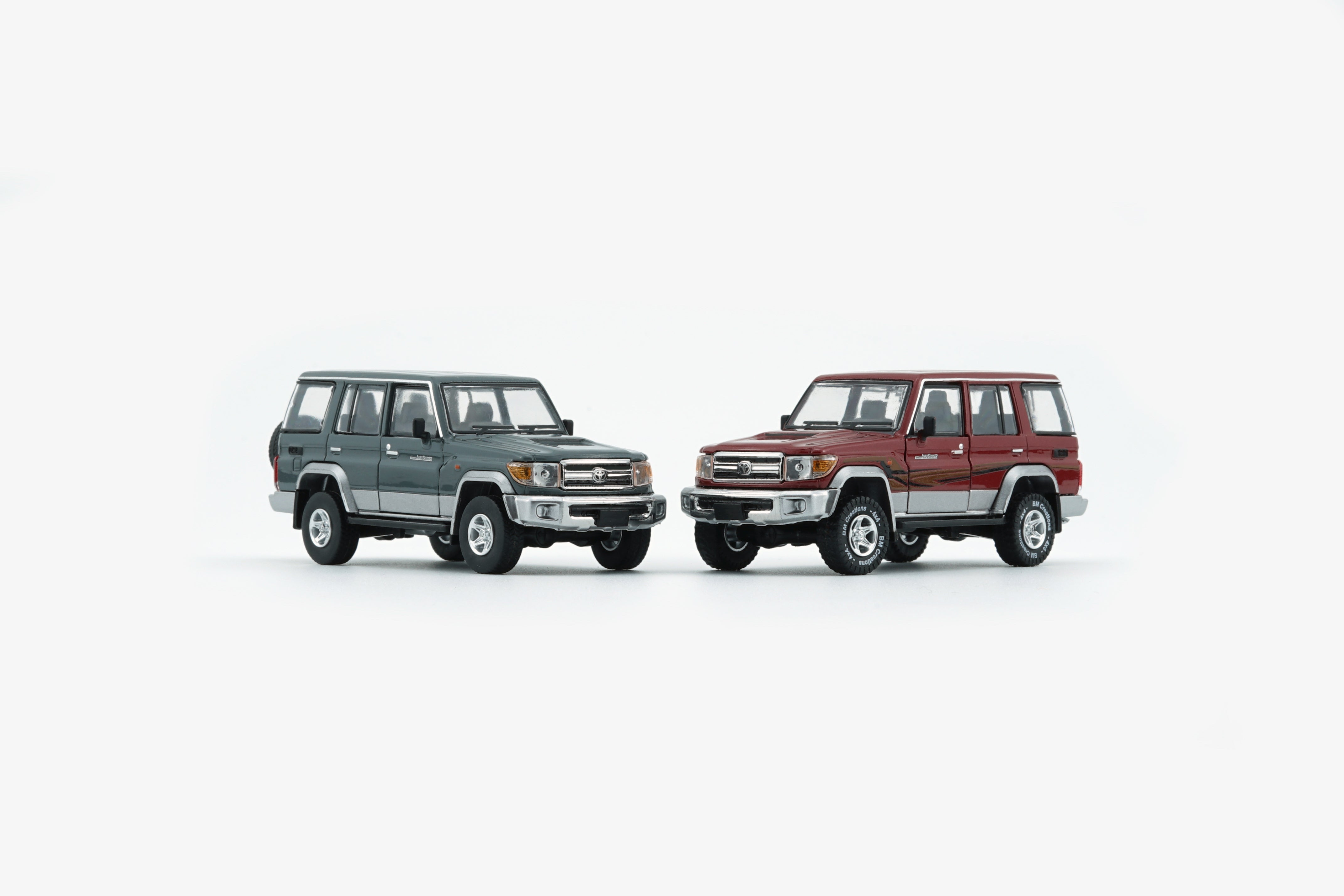 BM Creations Toyota Land Cruiser LC76 Dark Red / Dark Grey - RHD 1:64