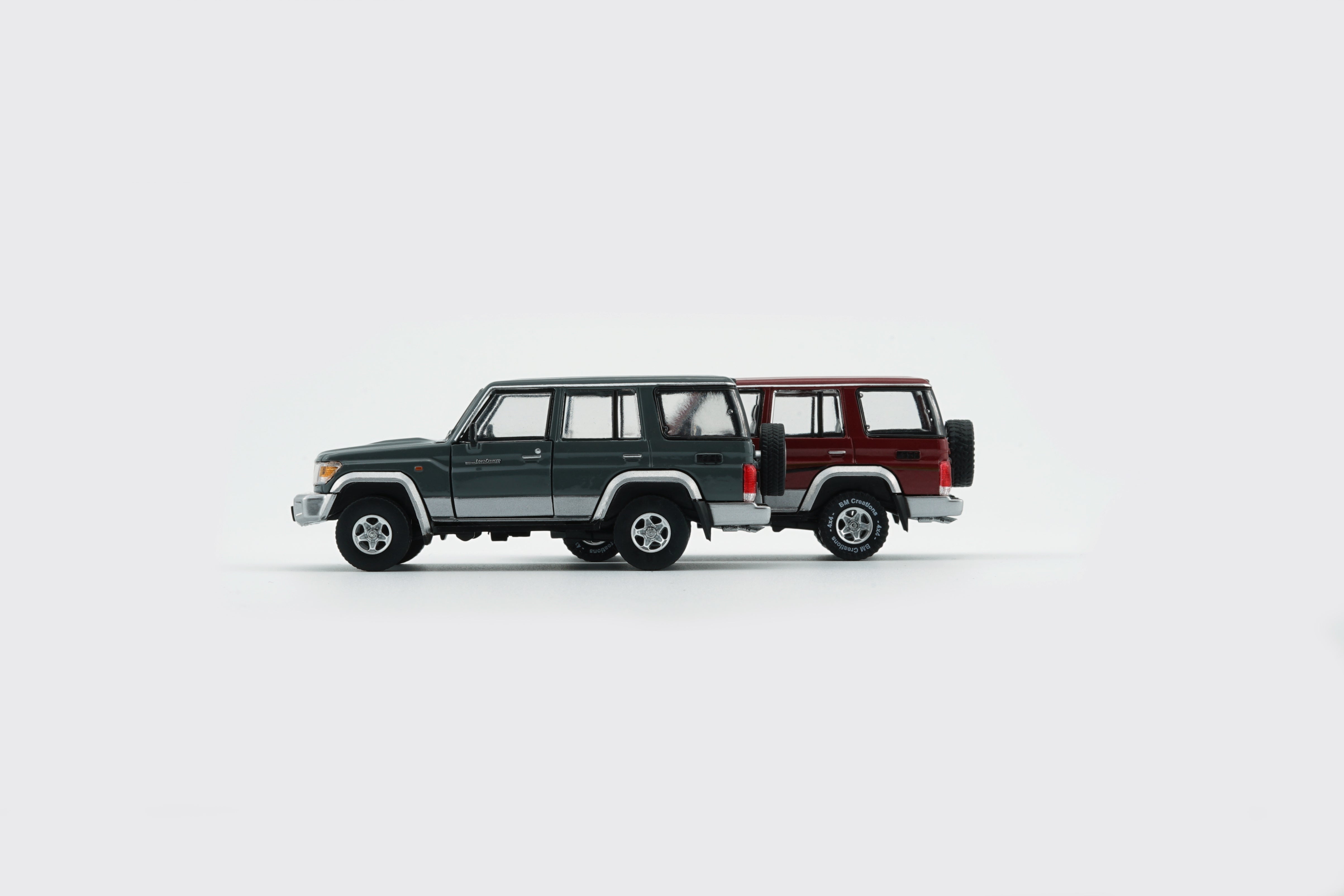 BM Creations Toyota Land Cruiser LC76 Dark Red / Dark Grey - RHD 1:64