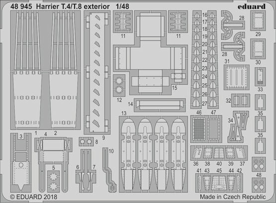 Eduard 48945 1/48 Aircraft- Harrier T4/T8 Exterior for KIN
