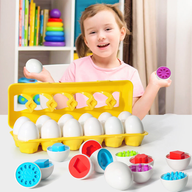 Shape Matching Egg Toy Set – Montessori Educational Puzzle for Kids and Toddlers