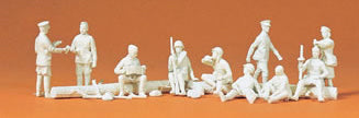 Preiser 16526 HO Scale Unpainted Figure Set -- Infantry/Riflemen at Rest pkg(10)