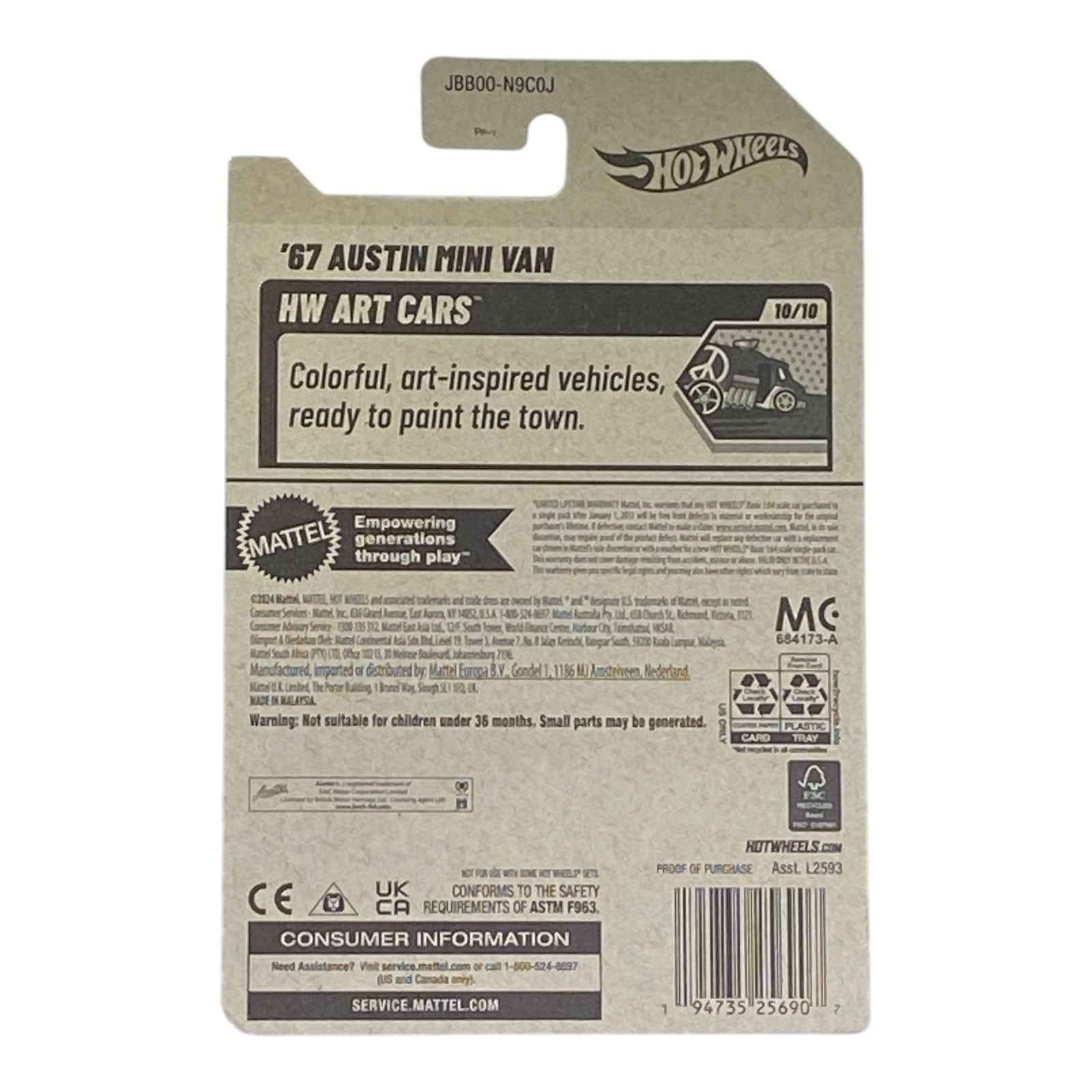 Hot Wheels '67 Austin Mini Van - HW Art cars Series 10/10