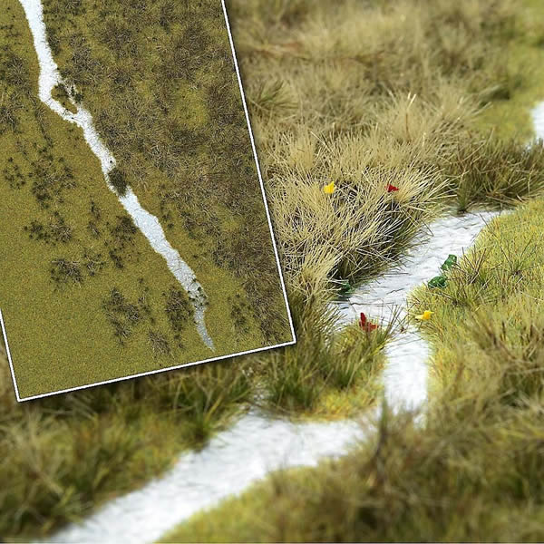 Busch 1313 HO Scale Thinning Grass Pad - Grass Meadow w/Stream