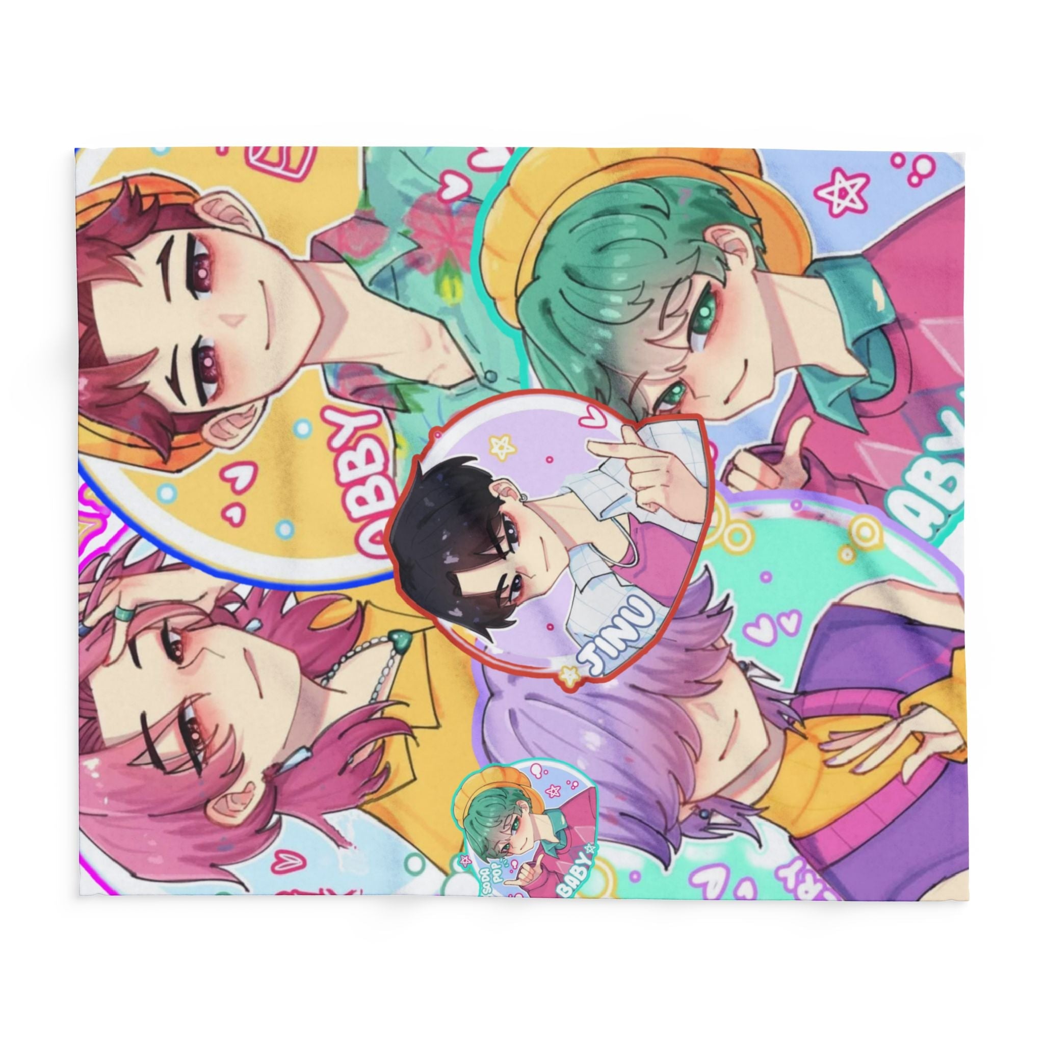 Anime-Inspired kpop boys Fleece Blanket, Cozy Throw Blanket, Personalized Gift, Home Decor, Unique Anime Blanket