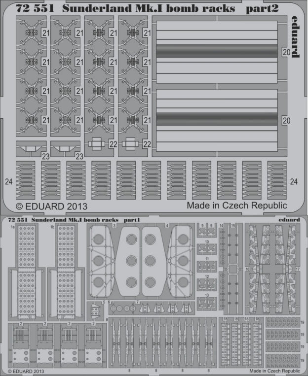 Eduard 72551 1/72 Aircraft- Sunderland Mk I Bomb Racks for ITA